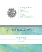 Full Color Teal Shimmer Business Cards