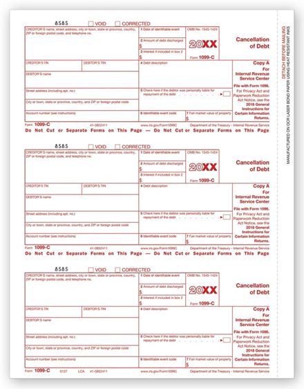 TF5137 2024 Laser 1099-C Federal Copy A 8 1/2 x 11"