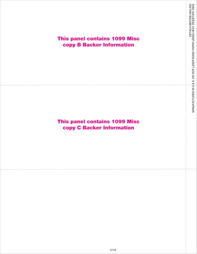 TF5173 2024 3-Up Blank Laser 1099-MISC Income 8 1/2 x 11"