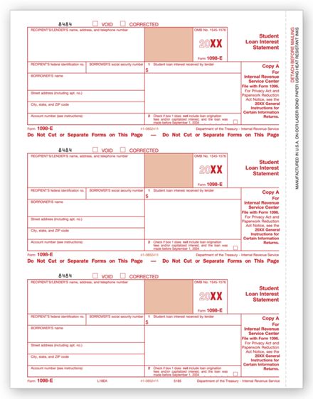 TF5185 2024 Laser 1098-E Federal Copy A 8 1/2 x 11"