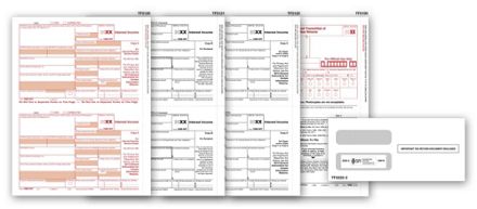 TF6106E 2024 Laser 1099-INT Interest Income 4-Part Set With Envelopes 8 1/2 x 11"