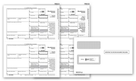 TF6113E 2024 Laser 1099-MISC 3-Part Electronic Filing Set And Envelope Kit 8 1/2 x 11"