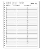 TIME10 TimeScan 1 Column Looseleaf Pages 15 Minute Intervals 7am-9pm With Extra Hour 8 1/2 x 11"