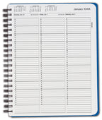 TIME15 TimeScan 1 Column Wirebound Book 15 Minute Interval 8am-7pm 8 1/2 x 11"