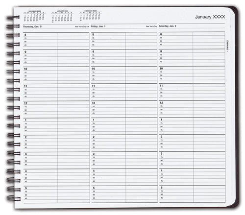 TIME31 TimeScan 2 Column Wirebound Book 15 Minute Interval 8am-6pm 12 x 11"