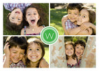 D2368 Four Photos & Initial in Green Holiday Photo Card 7 7/8 x 5 5/8"