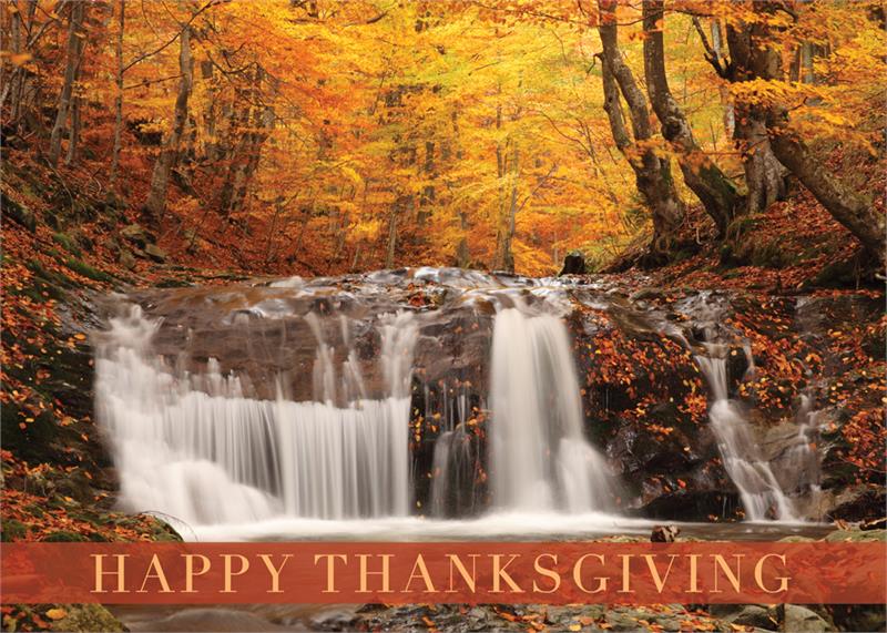 D2425 Woodland Waterfall Thanksgiving Card...