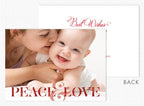 D2469 Peace & Love Holiday Photo Card 7 7/8 x 5 5/8"