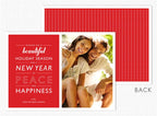 D2479 Beautiful Holiday Red Christmas Photo Cards 7 7/8 x 5 5/8"