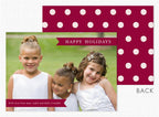 D2488 Burgundy Banners & Dots Holiday Photo Card 7 7/8 x 5 5/8"