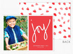 D2690 "Joy" on Red Flat Photo Holiday Card 7 7/8 x 5 5/8"