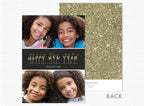 D2705 Happy New Year Flat 2 Photo Holiday Card 5 5/8 x 7 7/8"