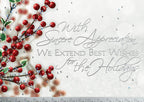 HP02218 Berries & Wishes Holiday Cards 7 7/8 x 5 5/8"