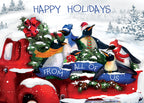 HP02313 Penguin Posse Holiday Cards 7 7/8 x 5 5/8"