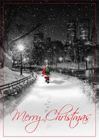 HP08302 Midnight Santa Christmas Cards 5 5/8 x 7 7/8"