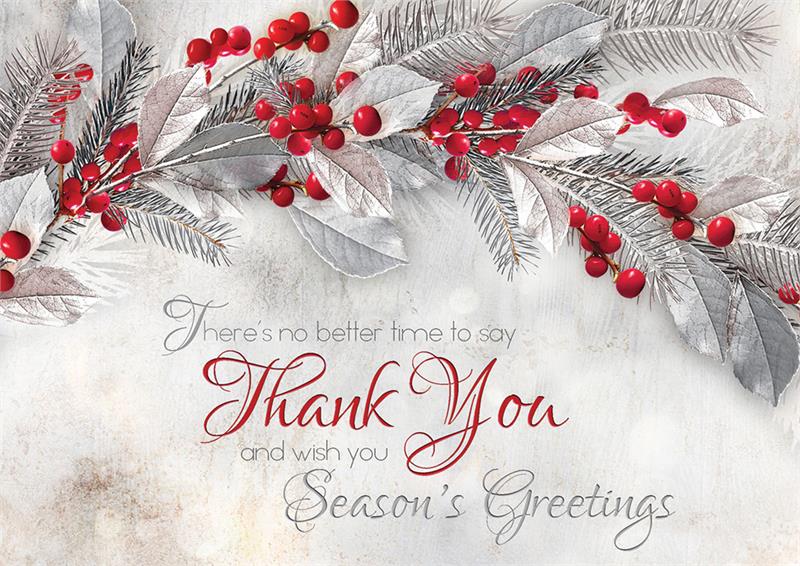 HP08321 Sterling Thanks Holiday Cards...